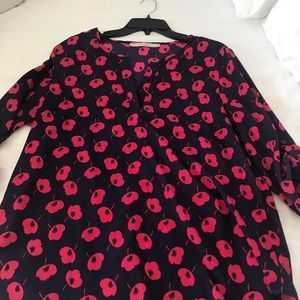 41 Hawthorne Ivy Split Neck Print Blouse